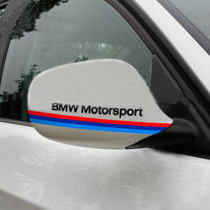BMW Motorsport Style Stripes Mirror Vinyl Decals Kit for BMW Cars