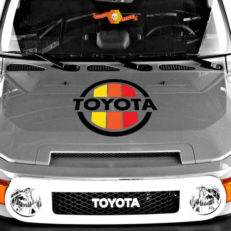 Vintage Style Logo Hood Vinyl Decal for Toyota 4Runner Tacoma FJ Cruiser