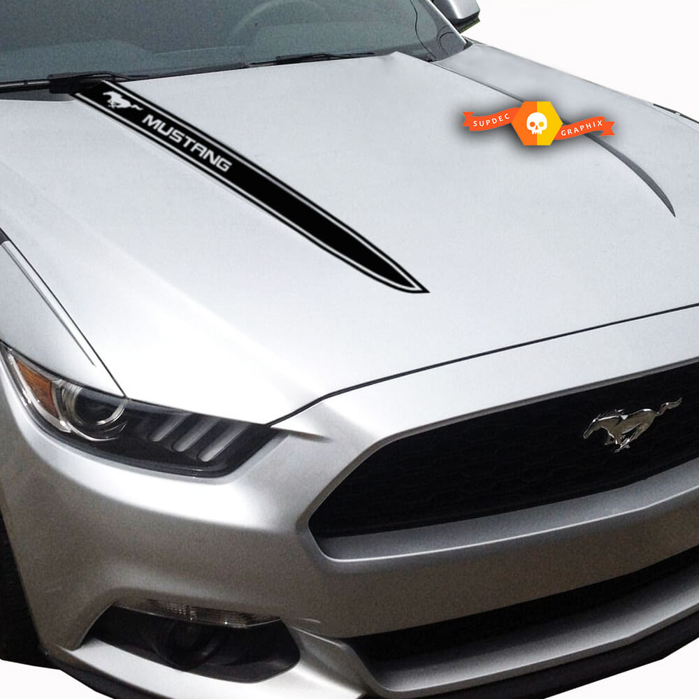 Ford Mustang Hood Side Stripes Graphics Decals
