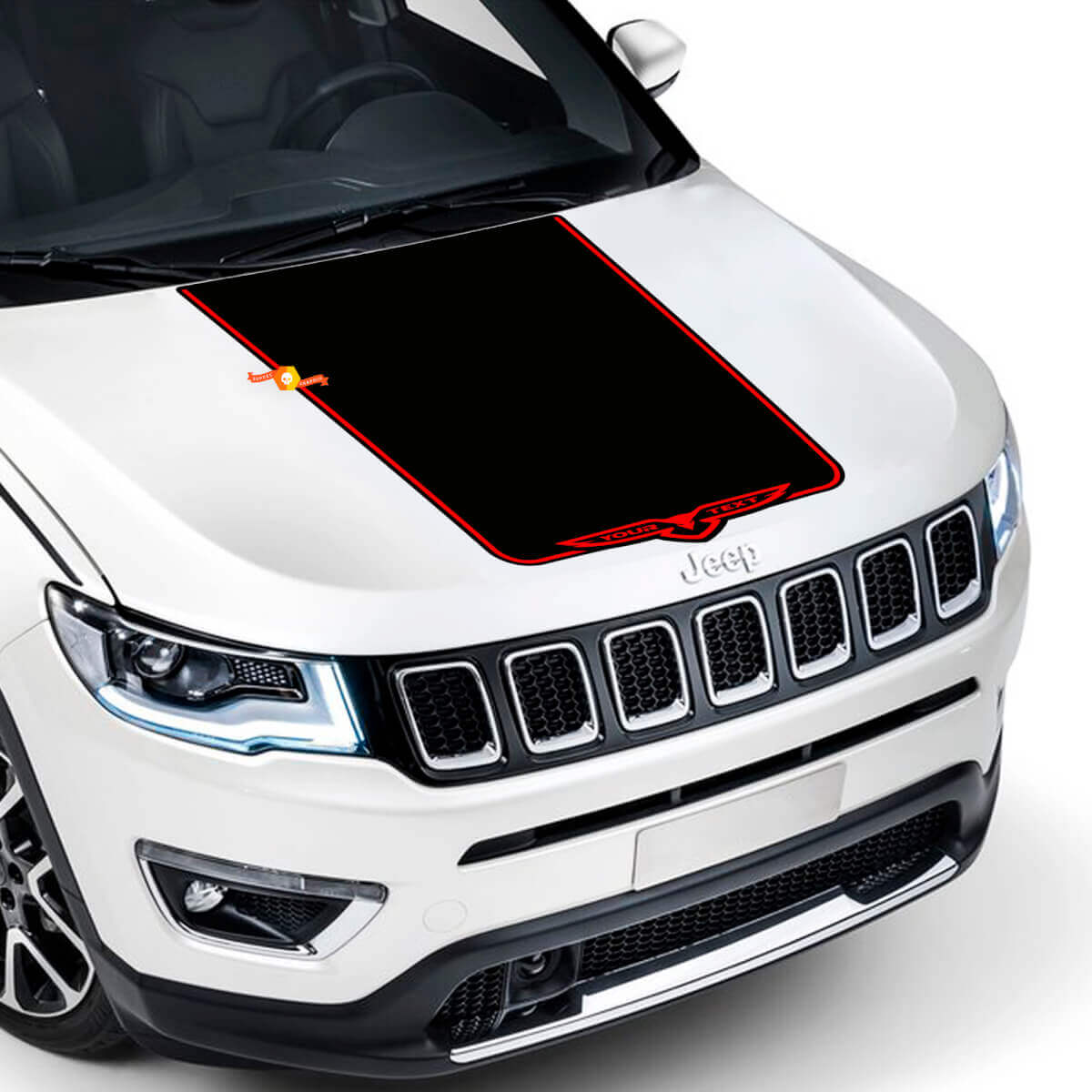 Custom Hawk Style Hood Vinuyl Decal for Jeep Compass Trailhawk 2017-2020 