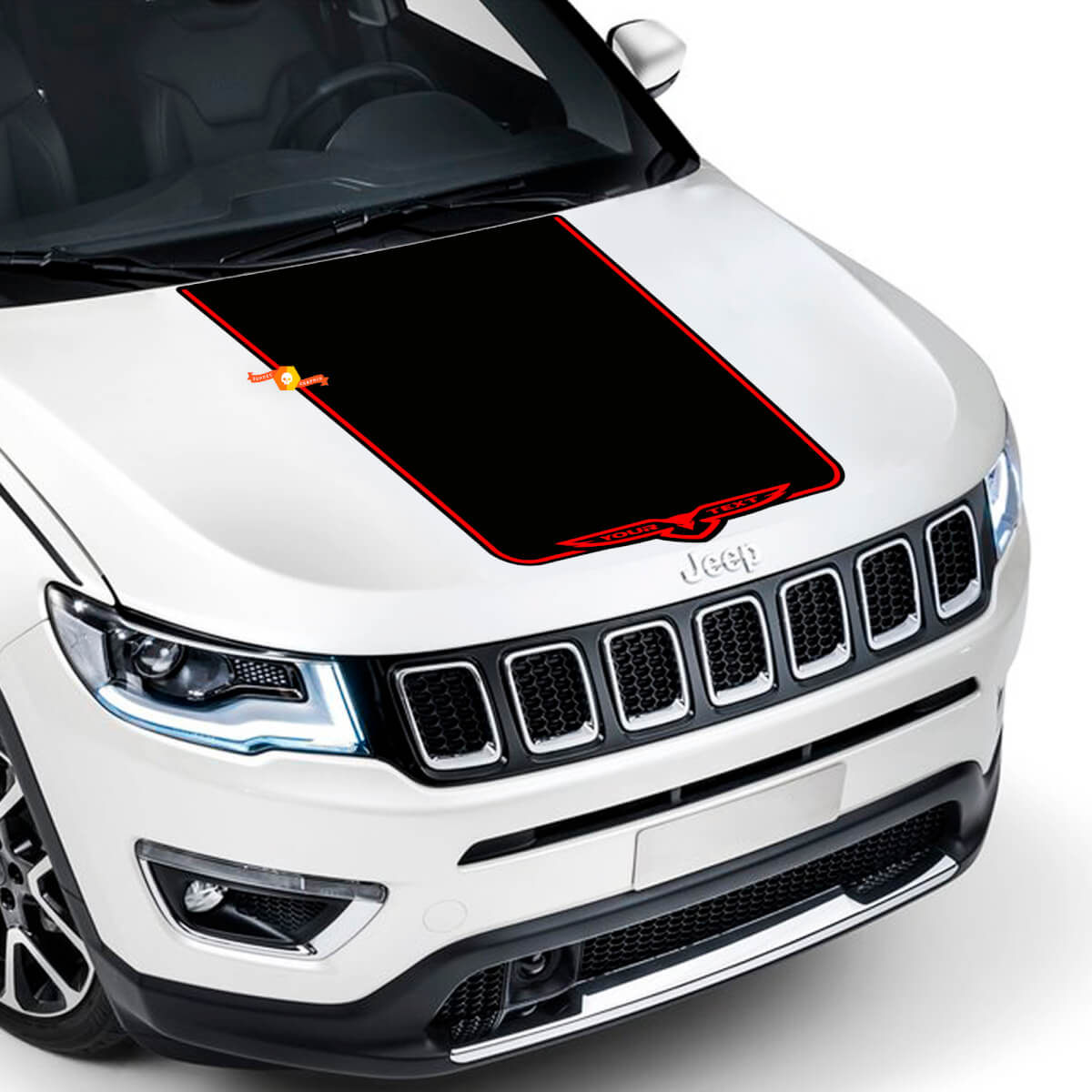 Vinyl Hood Decal Sticker Graphic Stripe for Jeep Compass Latitude Trailhawk