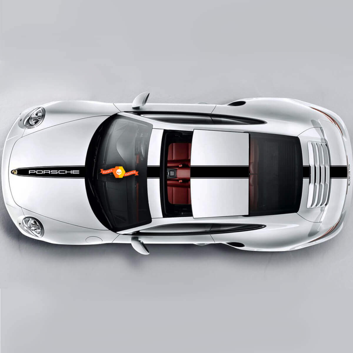 Racing Stripe Upper Side Vinyl Decal Kit for Porsche