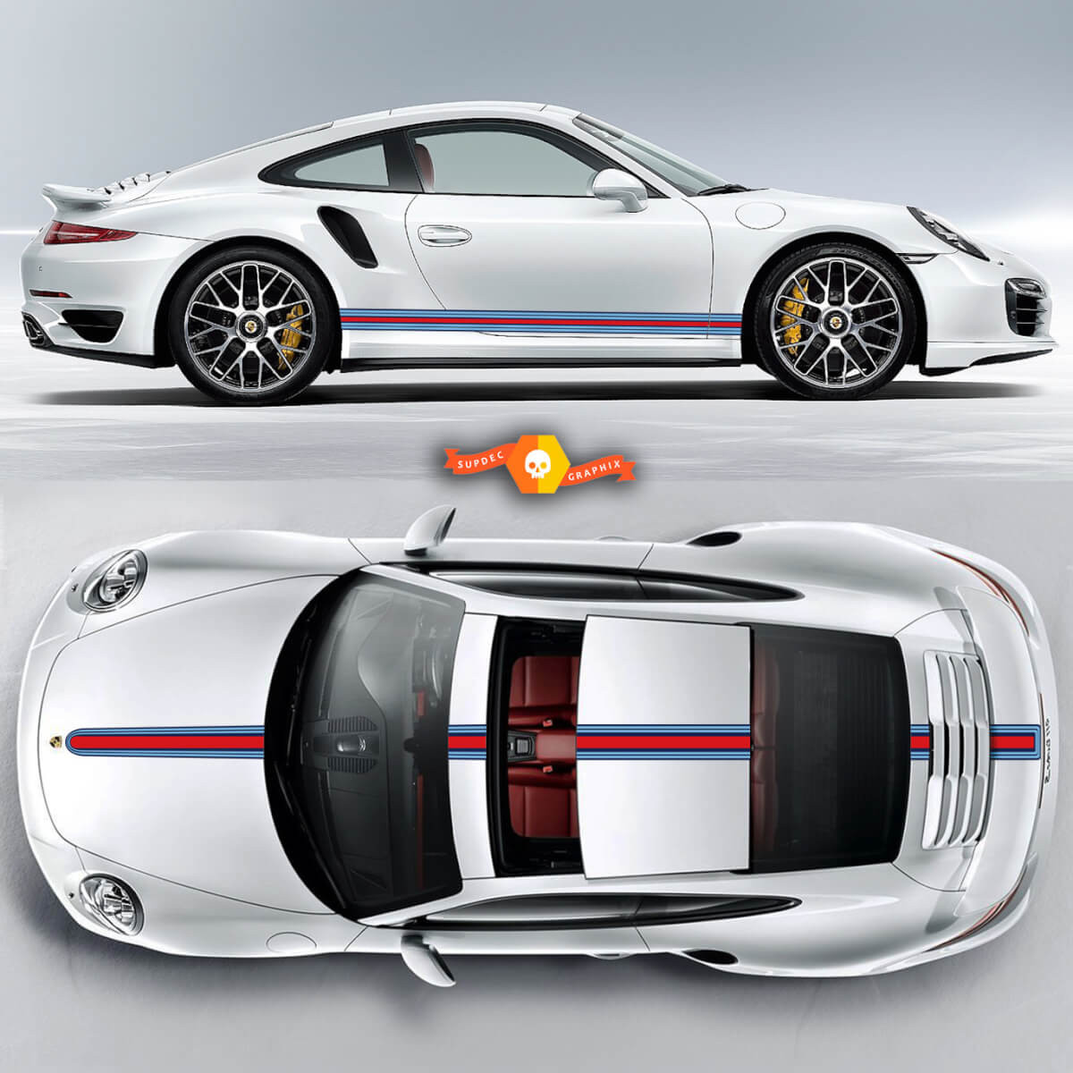 Porsche Martini Racing Stripes für Carrera Cayman Boxster oder jedes Porsche Full Kit # 1