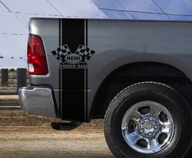 Power Ram 2-Piece Stripe Kit Vinyl Decal Sticker for Dodge Ram