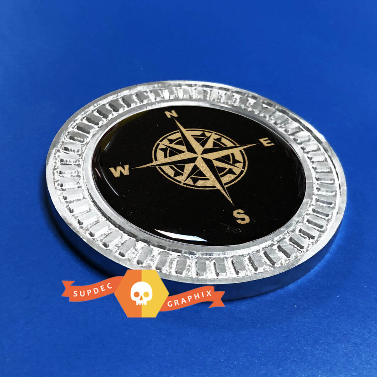 Compass 3D Metal Aluminum Bed Side Emblem for Jeep Wrangler JL JK YJ TJ