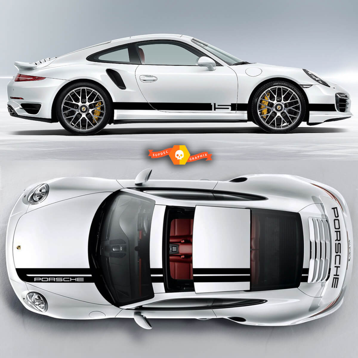 2 Porsche Sport Cup Edition Racing Side Stripes Carrera Roof