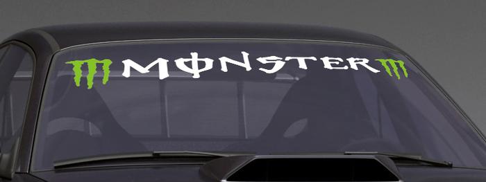 Product: M green Monster custom VINYL STICKER WINDSHIELD BANNER DECAL