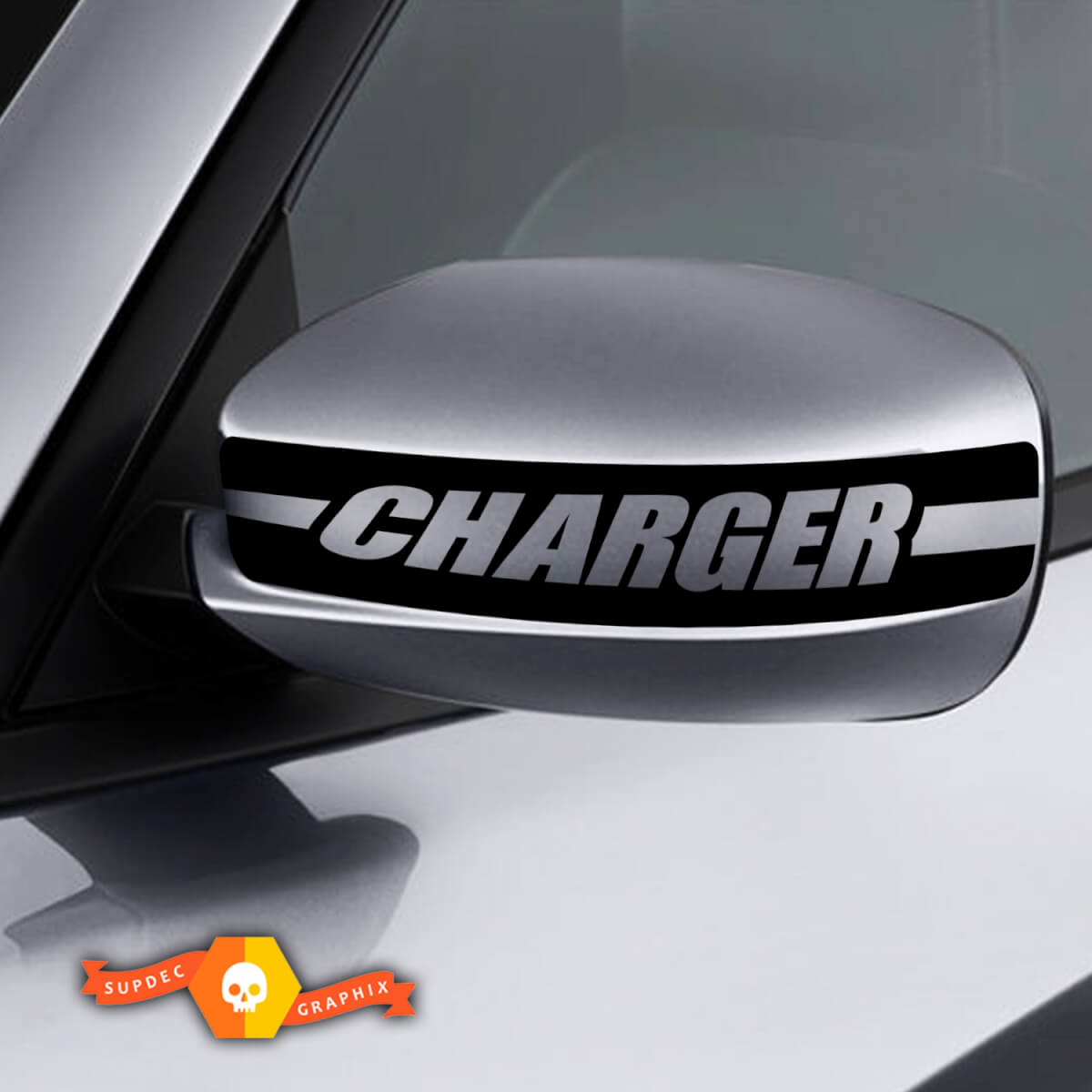 Dodge Charger Mirror Aufkleber Aufkleber Ladegerät Grafiken passt zu Modellen 2011-2016