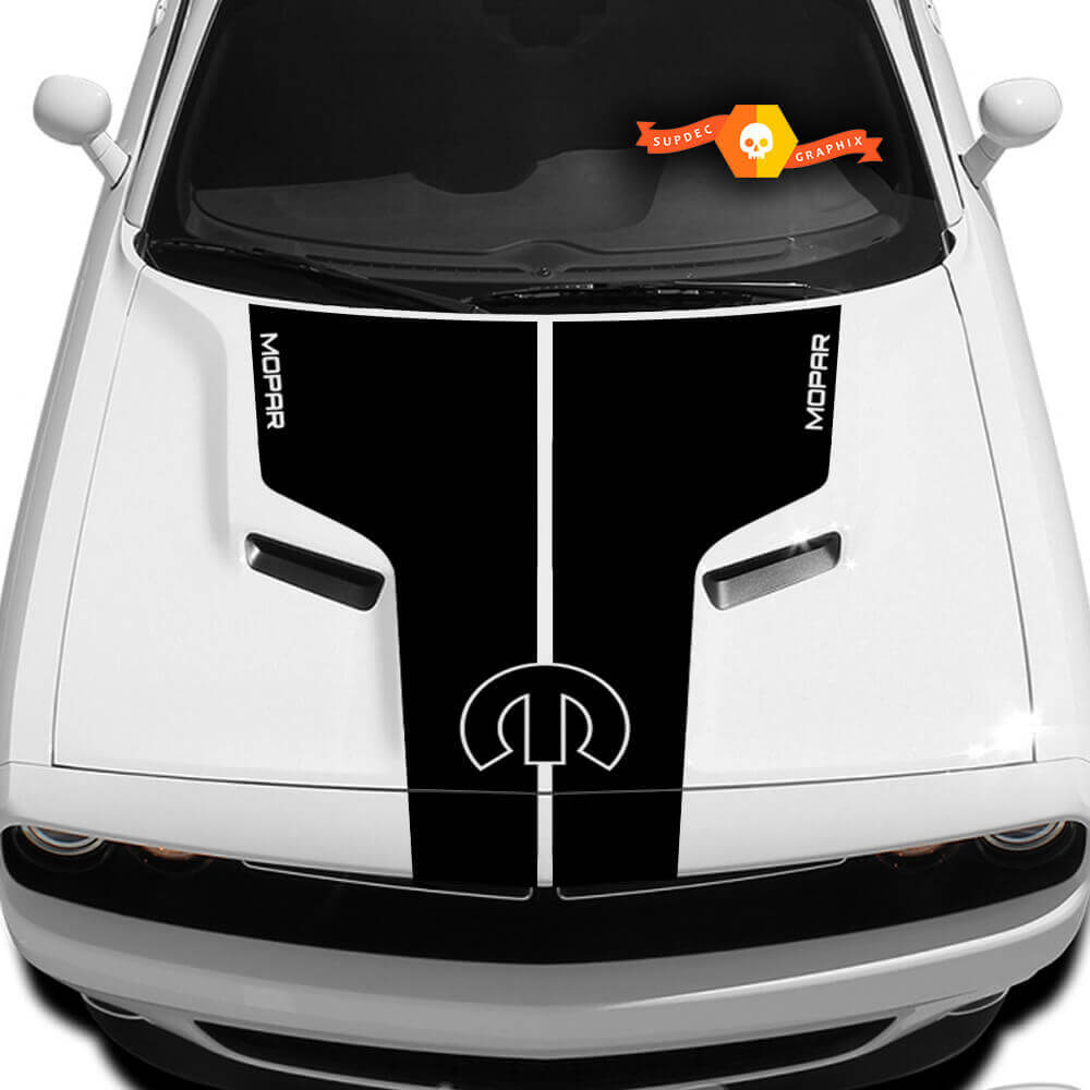 Hood T Decal With Inscription Sticker 2 Hood graphics for Dodge Challenger