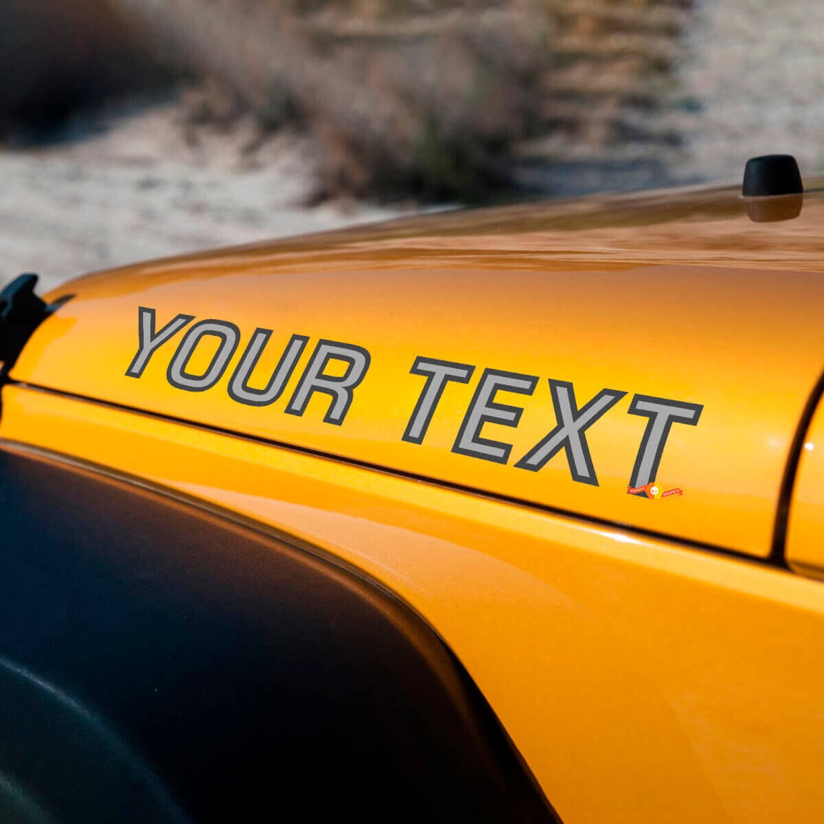 Outline Lettering Hood Vinyl Decal Kit for Jeep Wrangler Rubicon 