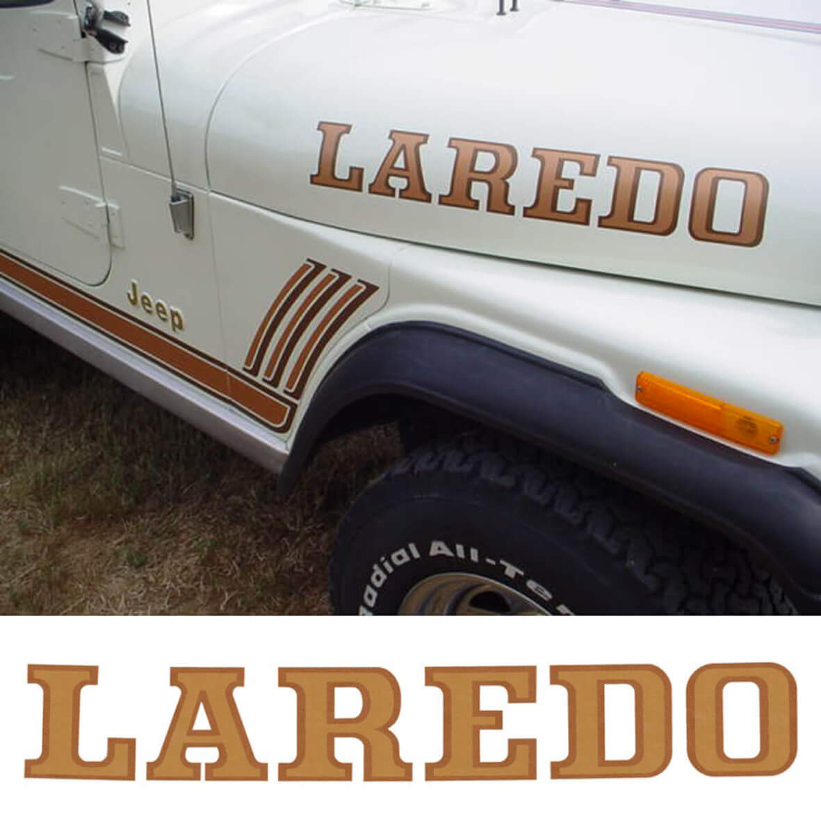 Laredo Hood Side Vinyl Decal Set for Jeep Wrangler Rubicon 