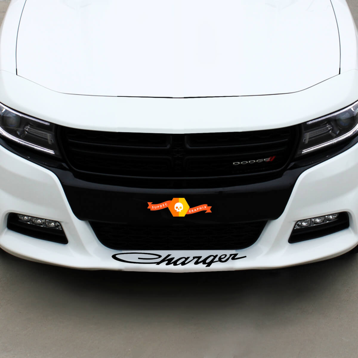 Dodge Charger Retro Front Spoiler Aufkleber Aufkleber Grafiken passt zu allen Modellen