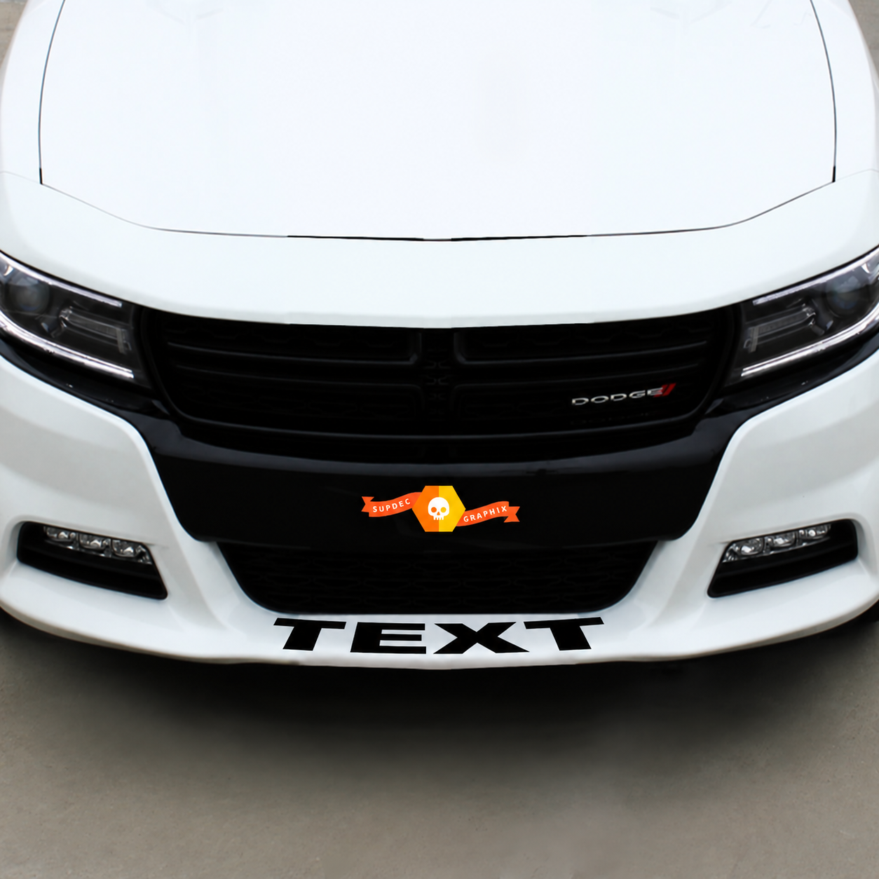 Custom Text Front Spoiler Decal Sticker graphics for Dodge 9758