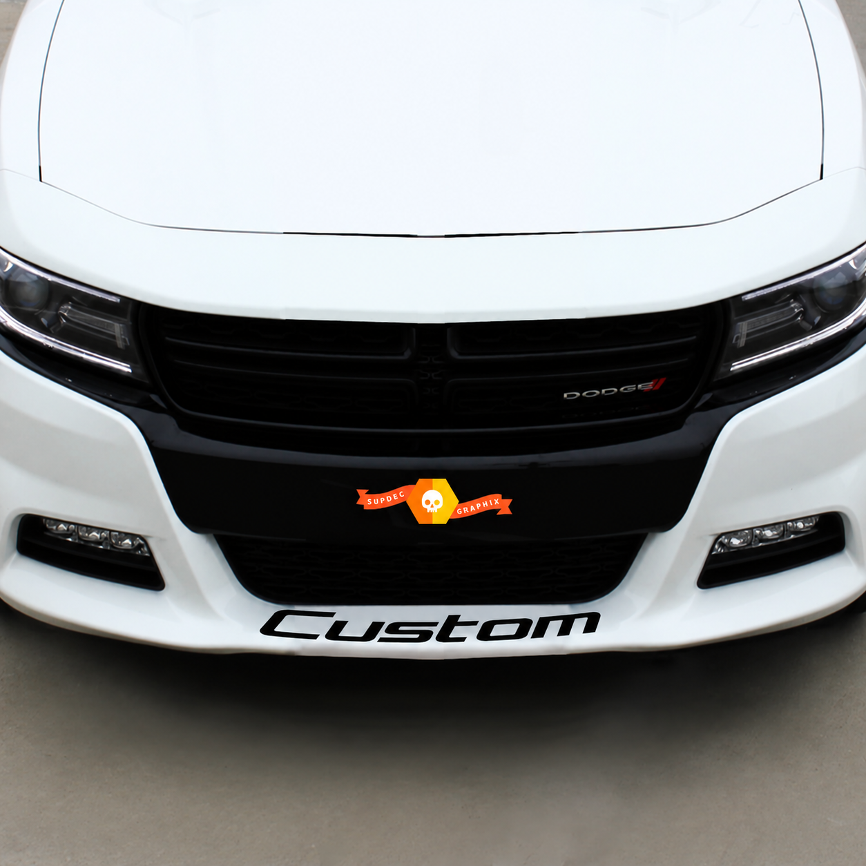 Custom Lettering Front Bumper Vinyl Decal Sticker for Dodge Charger