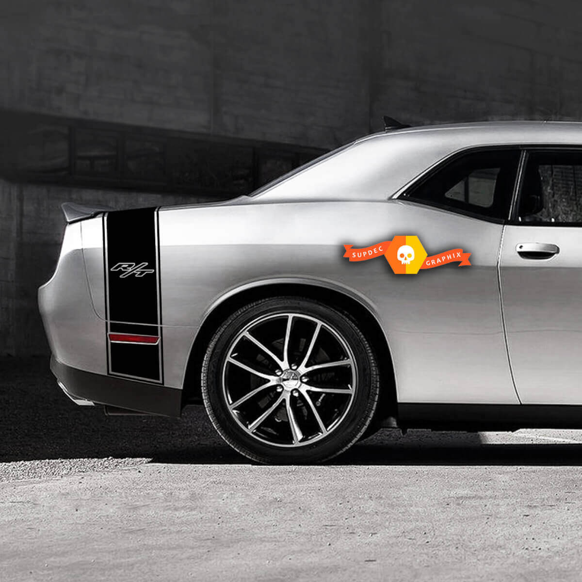 R/T Style Tail Band Stripes Vinyl Decal Kit for Dodge Challenger