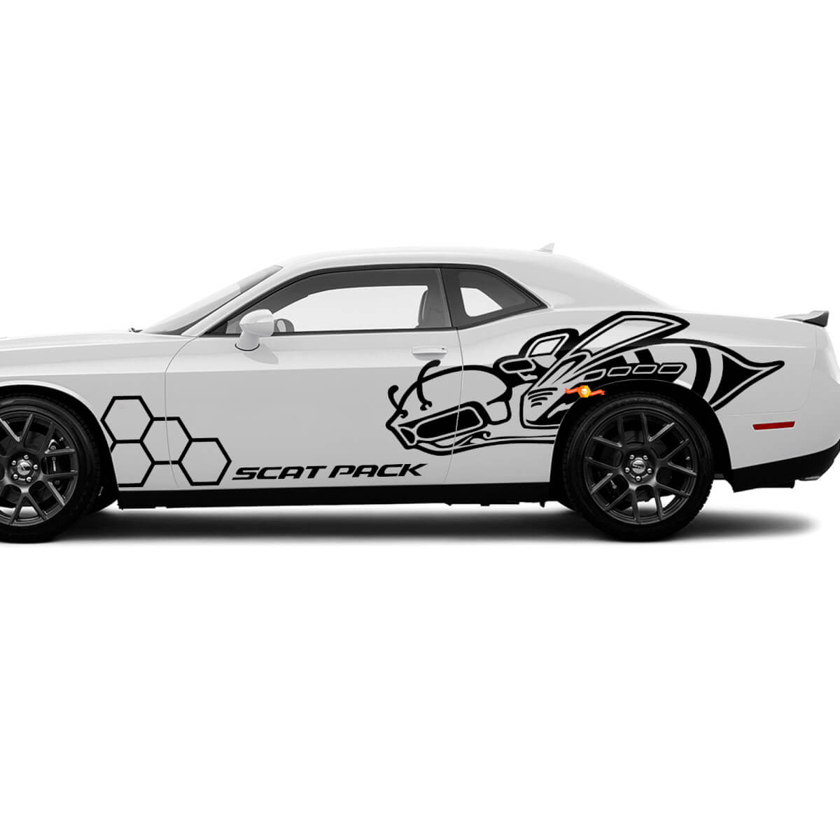 Kit of Sides Scat Pack Honeycomb Bee decals Vinyl Graphics Super Bee Sticker for Dodge Challenger