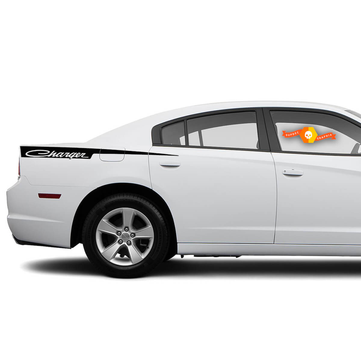 Dodge Charger Retro Big Rasiermesser Aufkleber Aufkleber Seite Grafiken passt zu Modellen 2011-2014