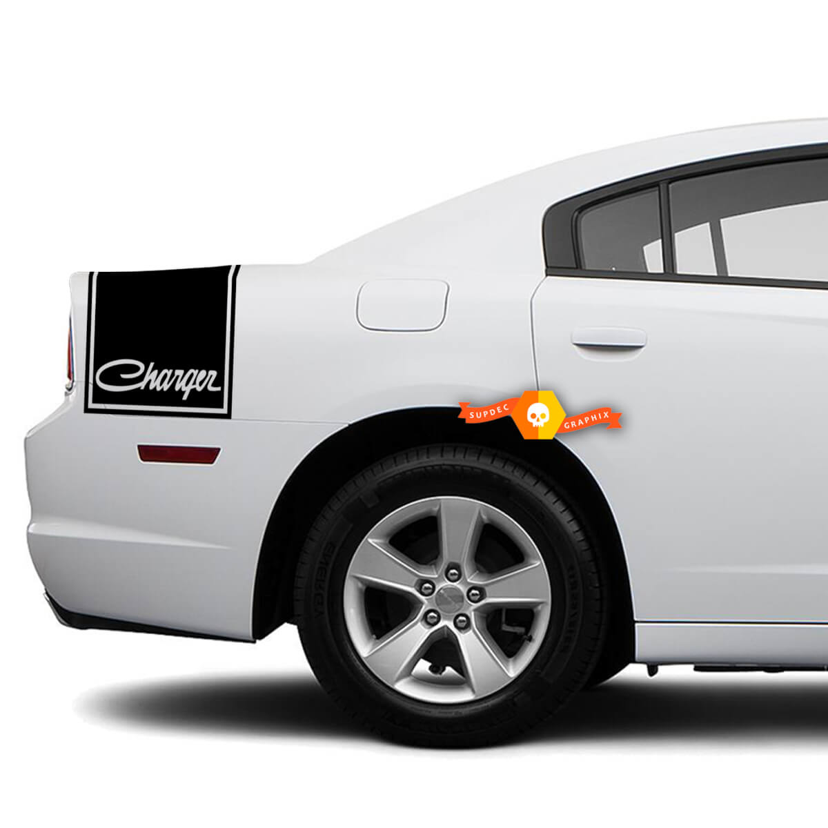 Dodge Retro Charger Rückseite Band Aufkleber Aufkleber Grafiken passt zu Modellen 2011-2014