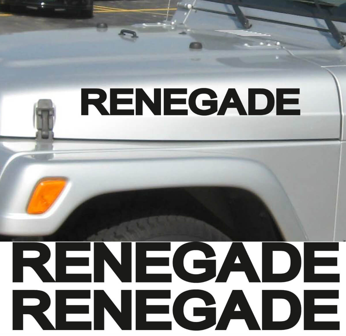 Renegade Sticker Decal for Jeep Wrangler Rubicon CJ TJ YK JK XJ