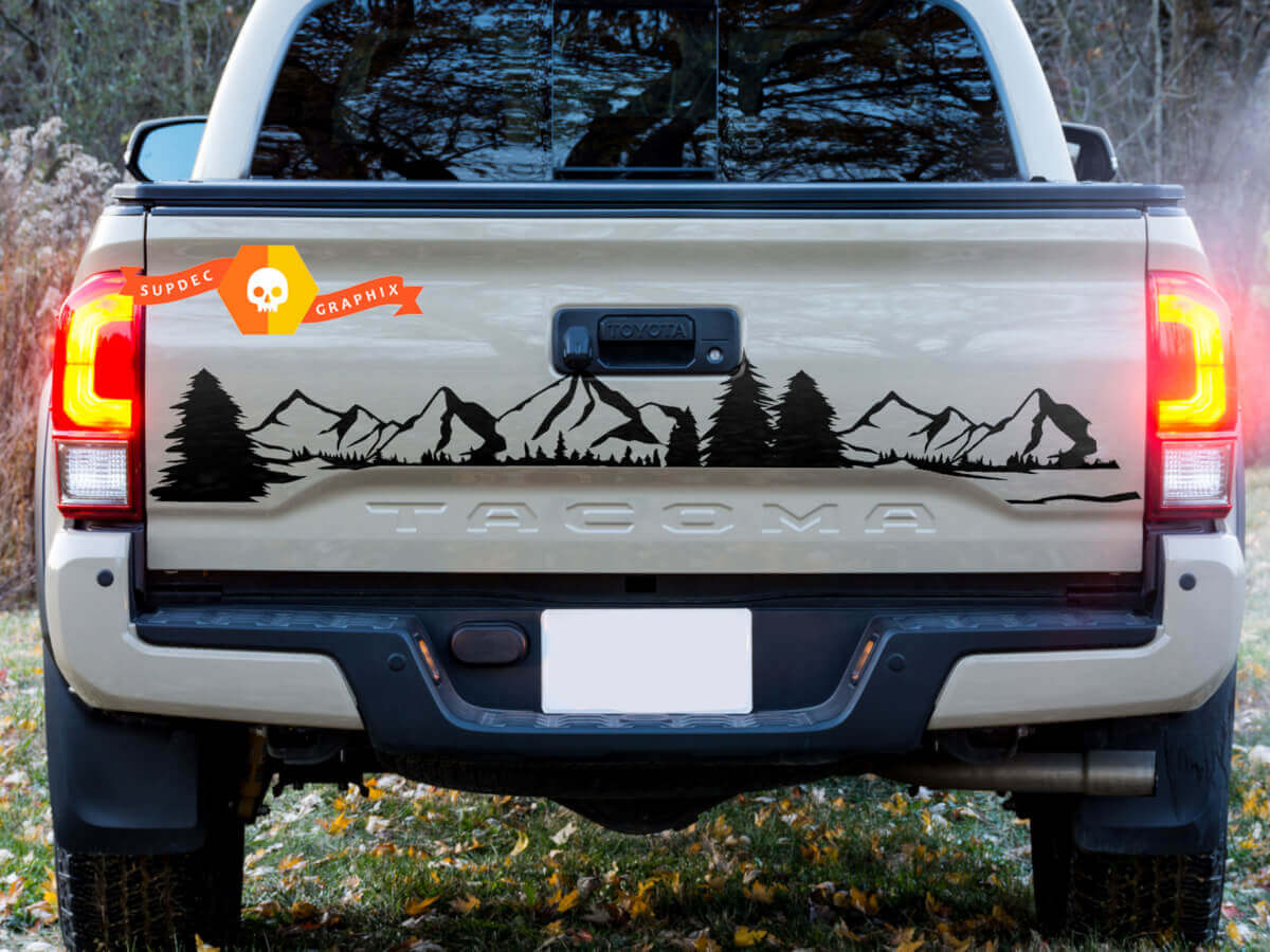 Bed Tailgate Forest Mountains Trees TRD Toyota Tacoma Vinyl Decal Sticker