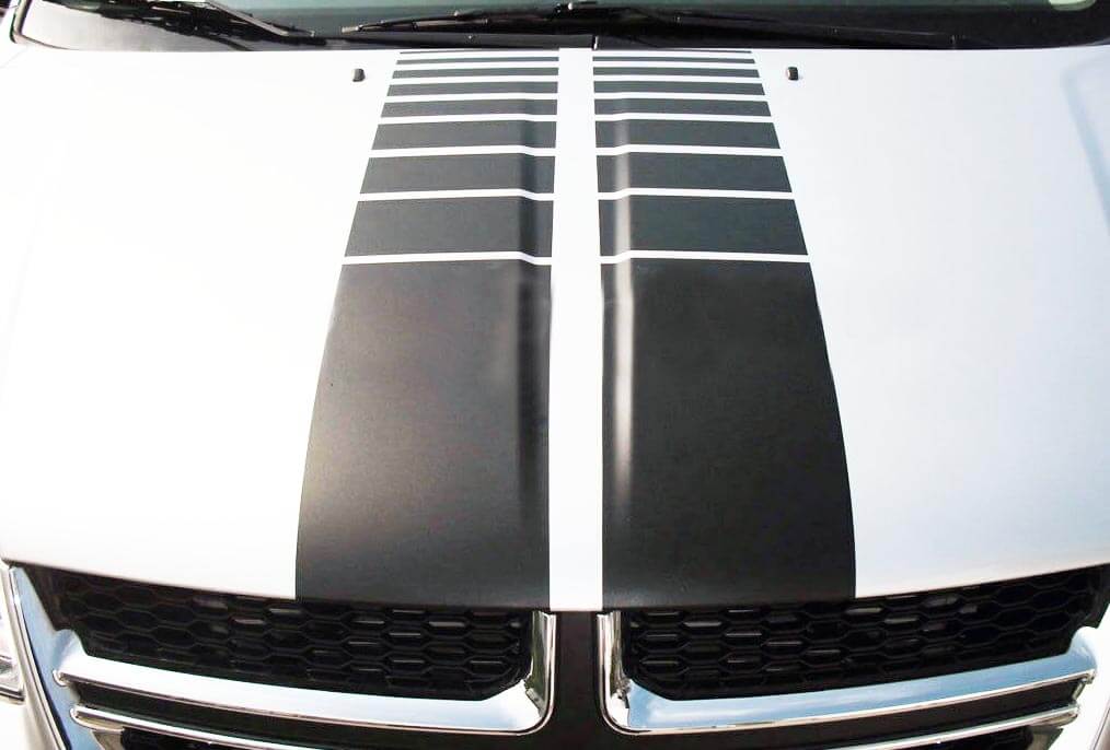 Hood Strobe Strobes Faded stripes graphics decals stripes Dodge Grand Caravan