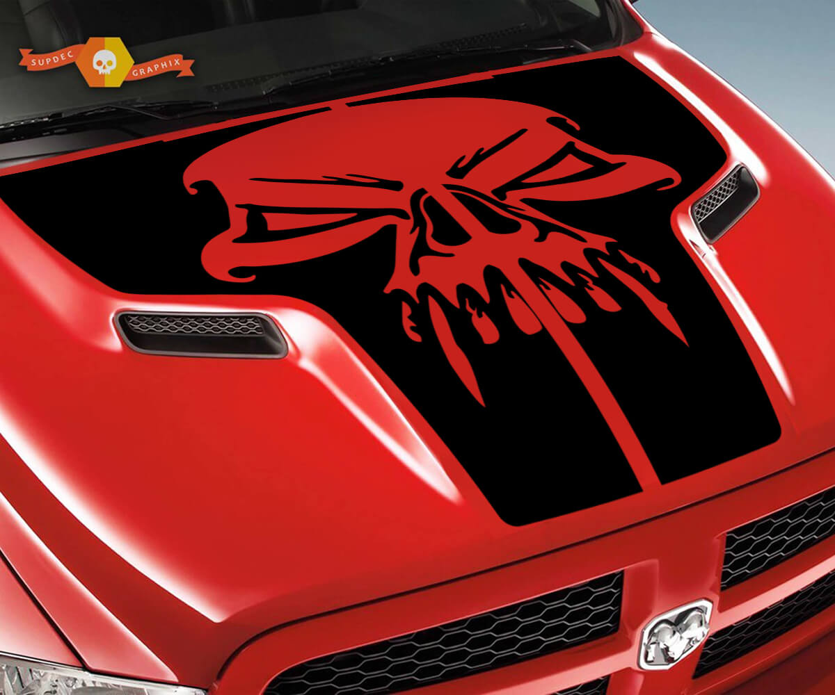 Dodge 2010 2018 fits Ram 1500 2500 Skull Rebel Hood Logo Truck Vinyl Decal Graphic Pick Up Pickup #1