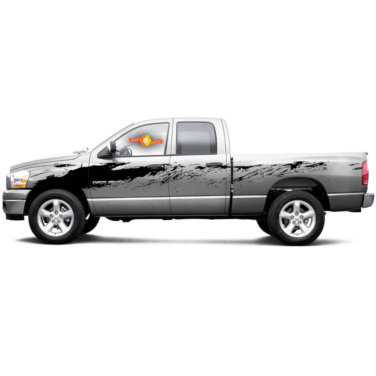 Mud Splash Style Side Vinyl Decal Sticker for Dodge Ram 1500