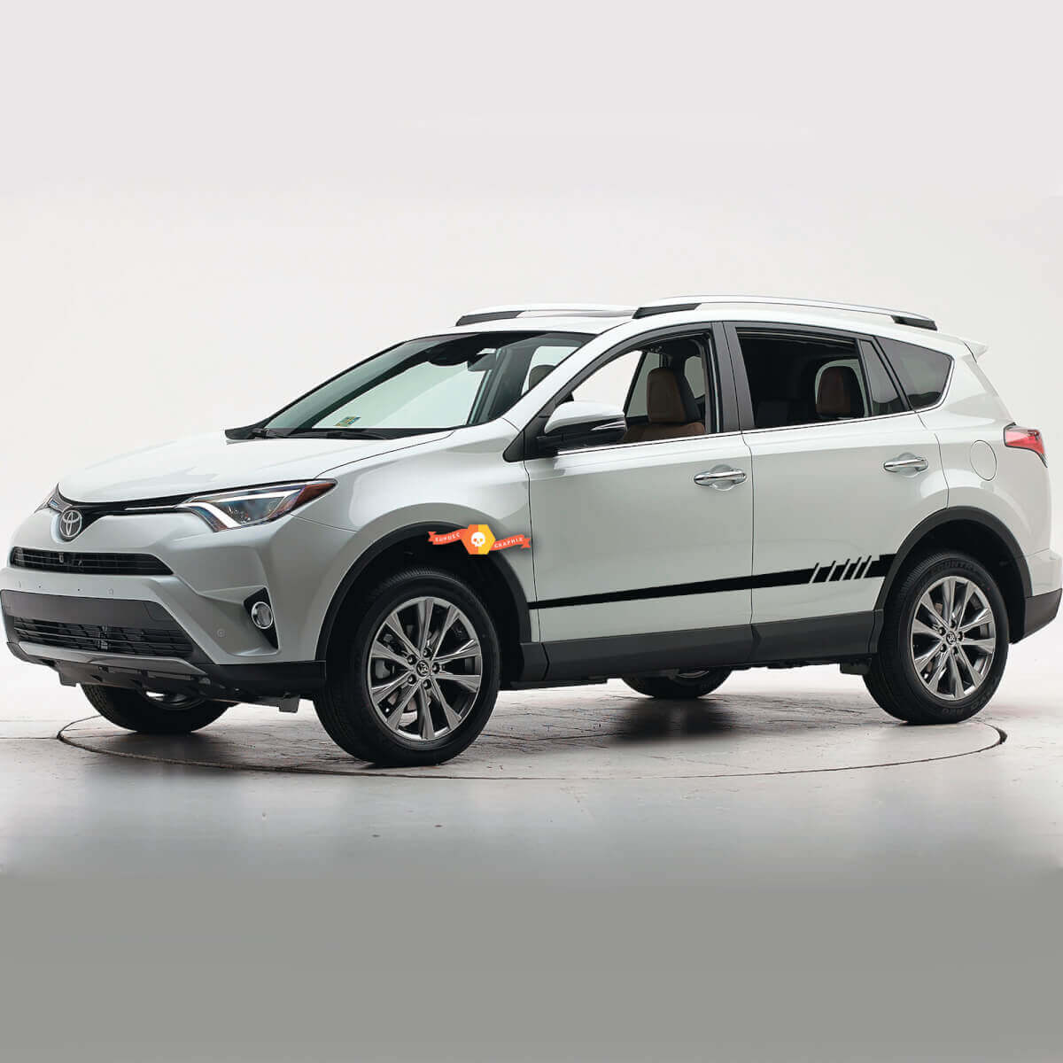 Hatched Line Side Vinyl Decal Sticker for Toyota RAV4 2006-2019