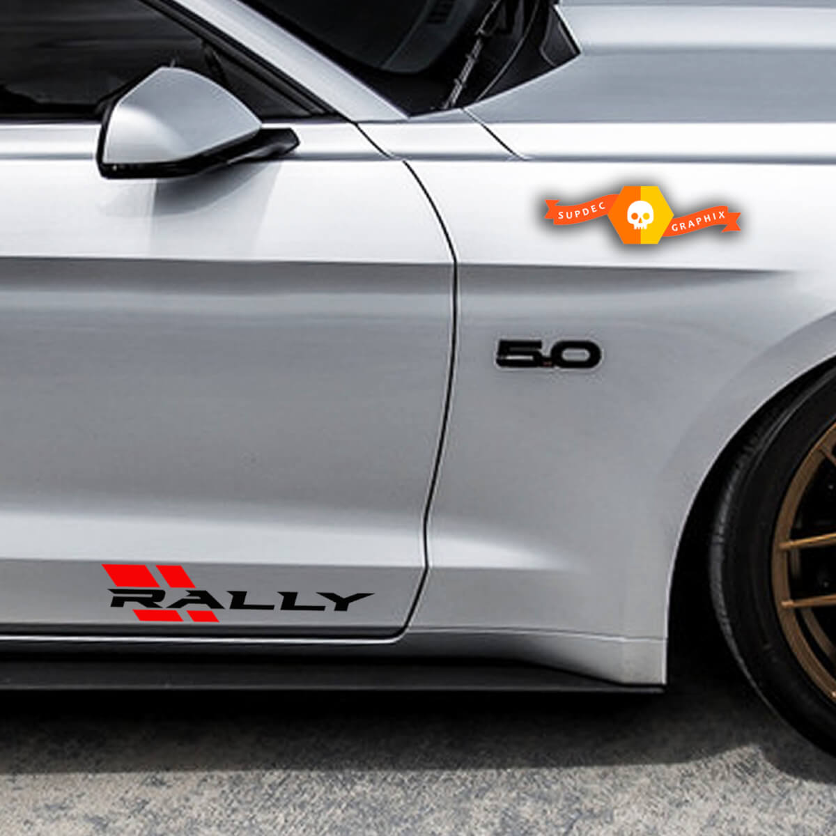 RALLY RACING Sport Performance Car Truck SUV Vinyl Decal sticker emblem 2pc Pair