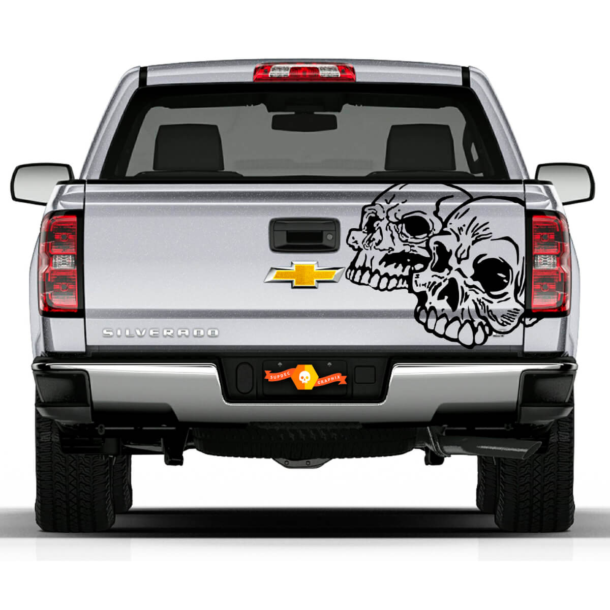 Cualquier camión cama Skulls Tailgate Accent Vinyl Graphics Stripe Decal Modelo
