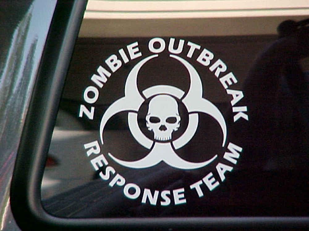 4x4 drôle Voiture Fenêtre Decal Zombie Outbreak Response Autocollant 