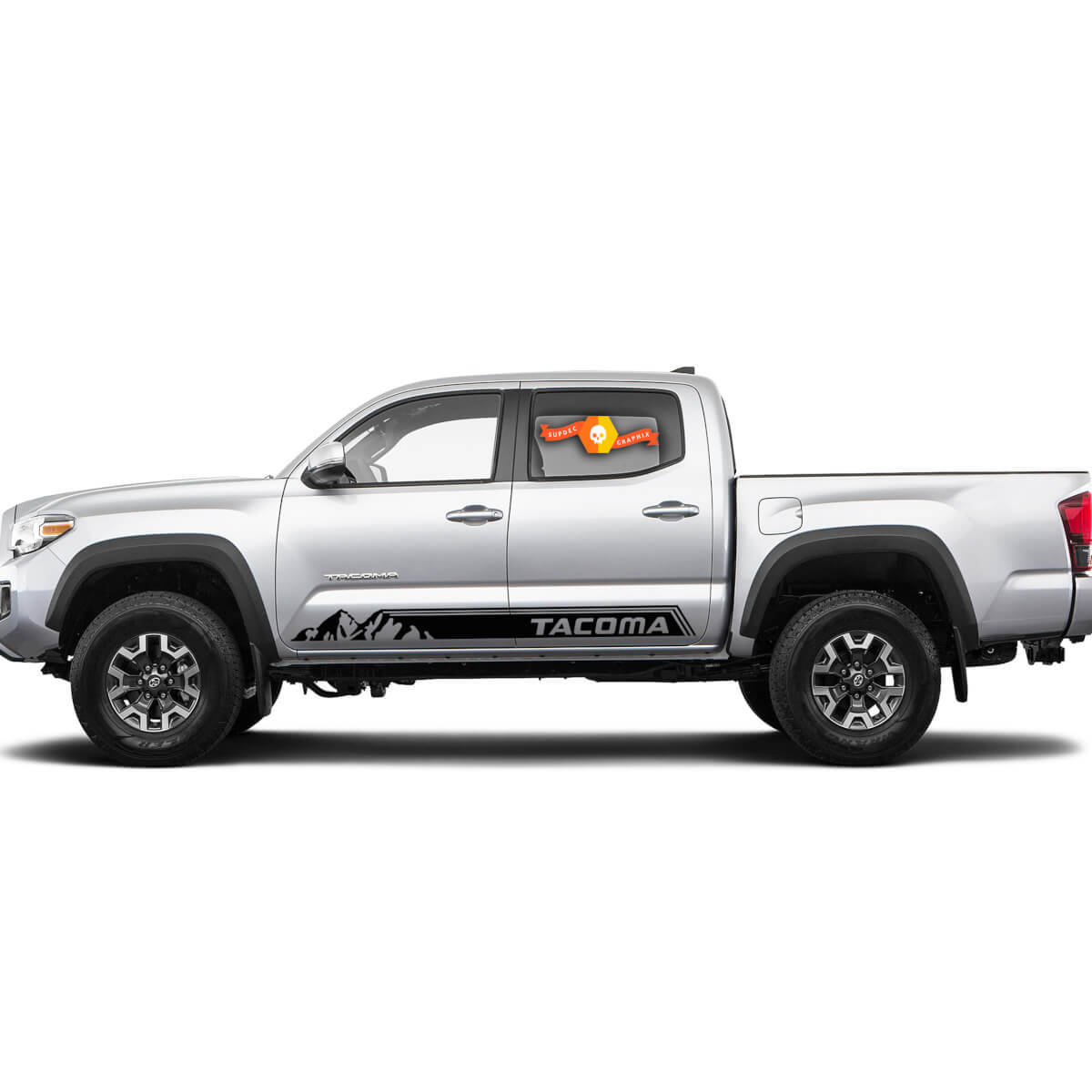 Pair Toyota Tacoma Mountains Vinyl Decal Sticker Graphics TRD Sport Side Door