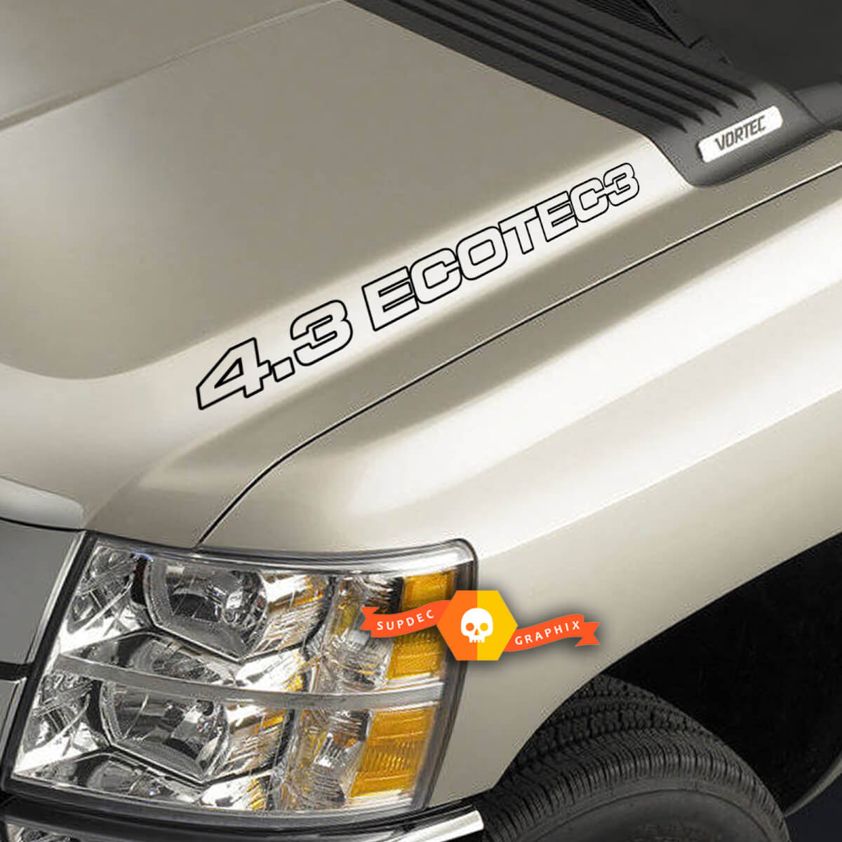 4.3L ECOTEC3 Motorhaubenaufkleber - Chevrolet Silverado Colorado GMC Sierra Canyon Trucks