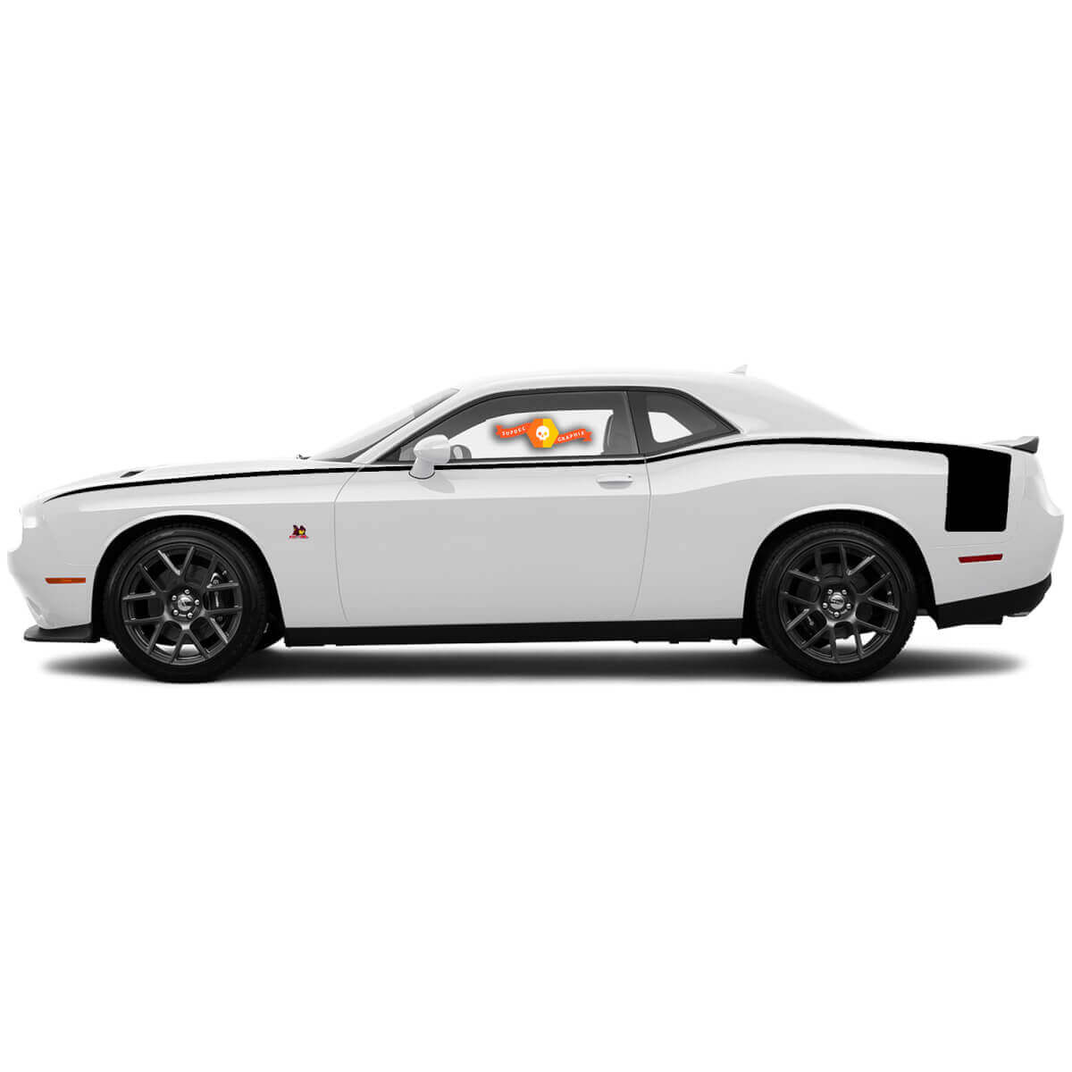 Accent Hockey Style Body Line Rear Side Stripes for Dodge Challenger