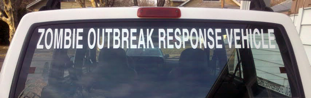 Zombie Outbreak Response Voertuig Auto Windscherm Vinyl Sticker