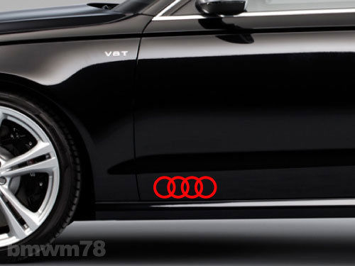 2 AUDI Rings Side Trunk Decal Sticker Emblem A4 A5 A6 A8 S4 S5 S