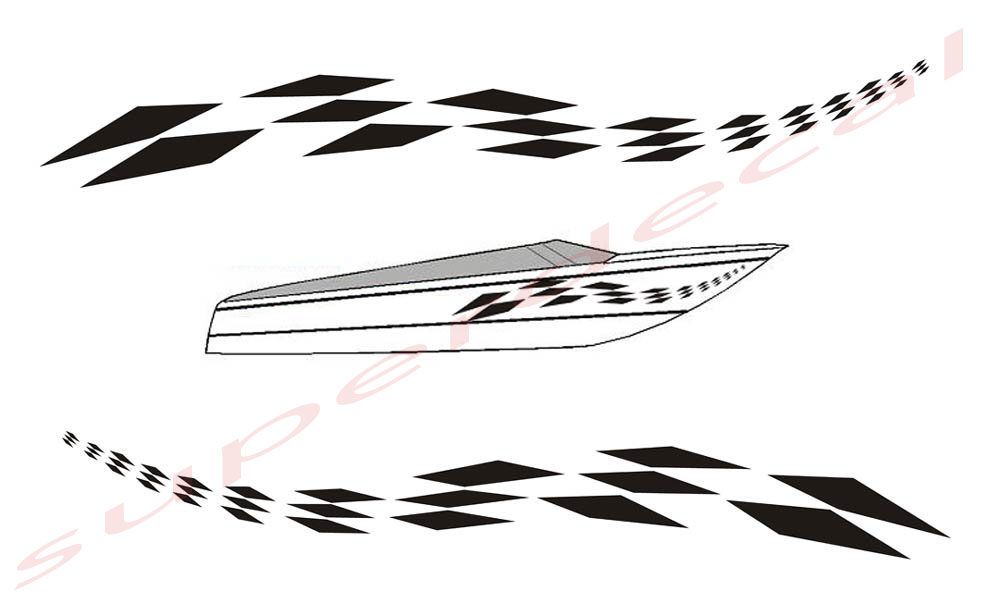 Astro Checkers Flag Boat Graphic Decals Kit