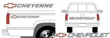 Chevy Cheyenne Truck Tailgate & Bedside Decals - Chevrolet