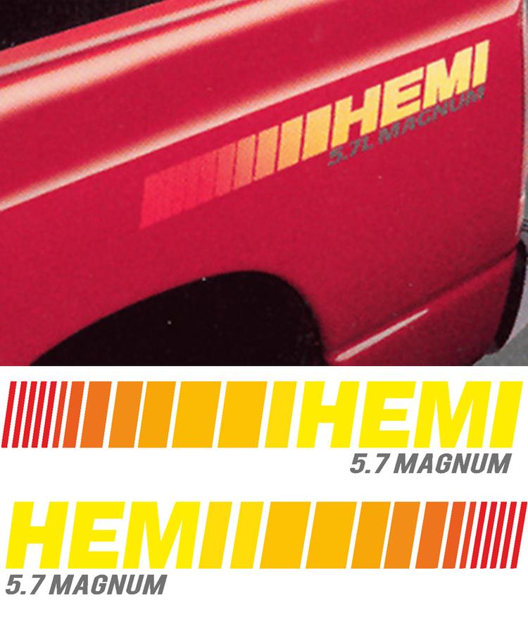 Dodge HEMI 5.7 L Liter MAGNUM Truck HUGE 2 BEDSTRIPE STRIPE KIT Vinyl Decal Sticker