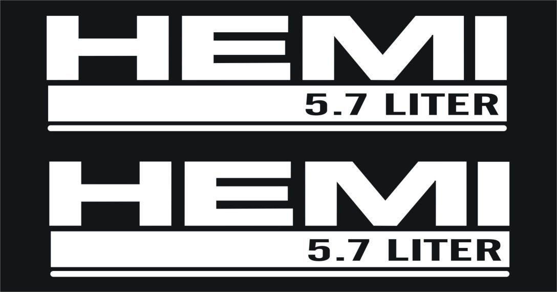 2 Dodge Hemi 5.7 Liter Hood Decals