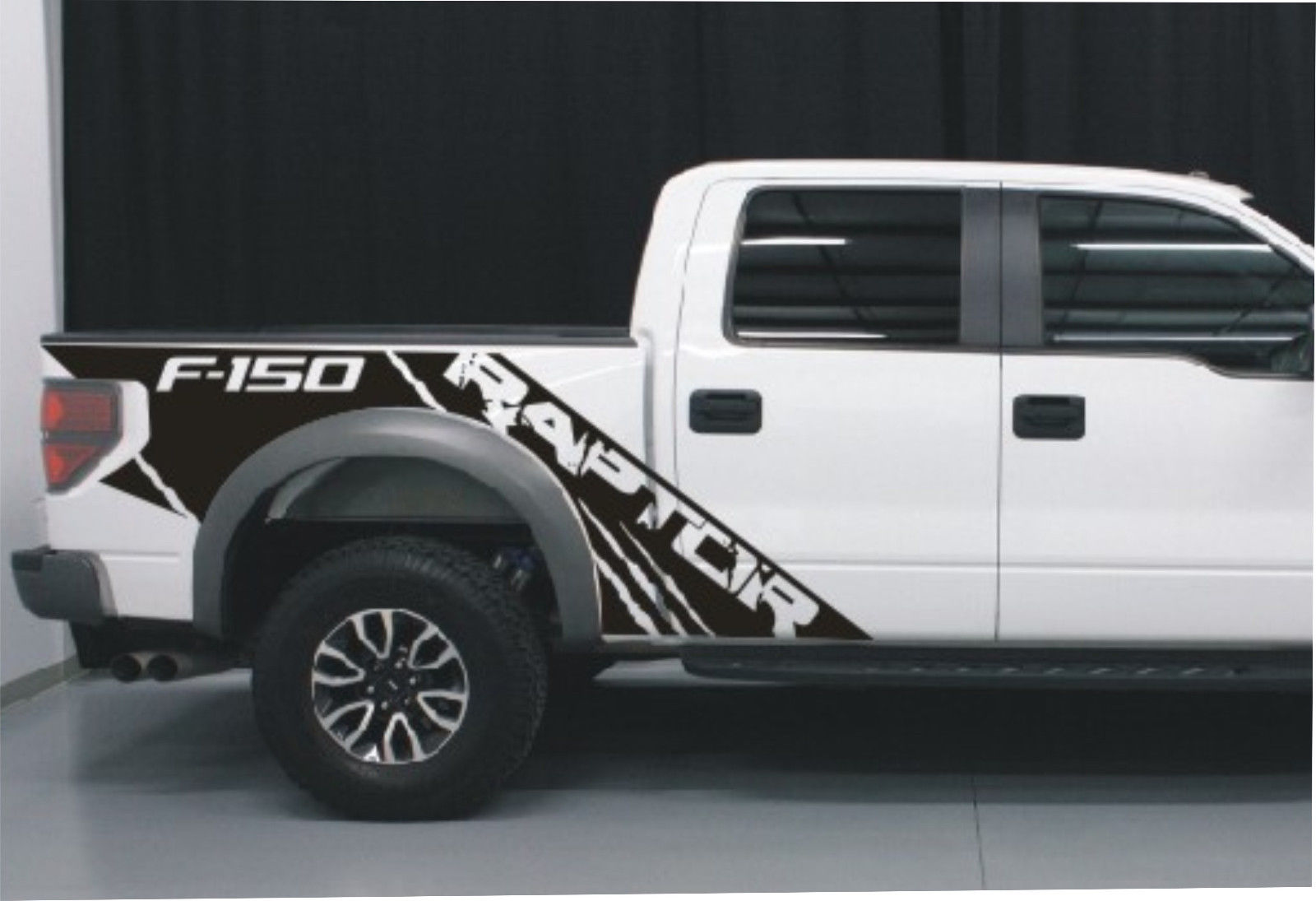 Predator Raptor Style Side Bed Graphics Decals Stripes Fits 2009 2014
