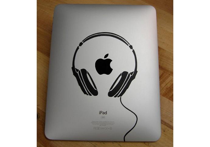Headphones iPad Decal Sticker