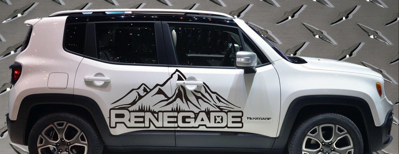 Product JEEP RENEGADE 2015 2016 VINYL SIDE DECALS 2PC SET LEFT & RIGHT