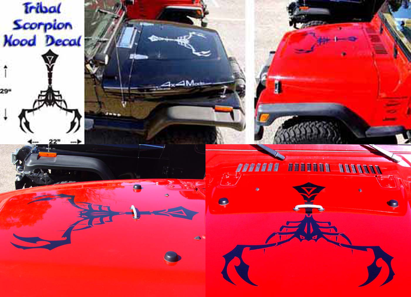 Product Jeep Scorpion Hood Decal CJ XJ YJ TJ