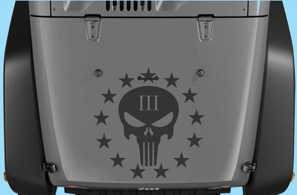 Product Jeep Wrangler Punisher Iii Vinyl Hood Decal 20x20