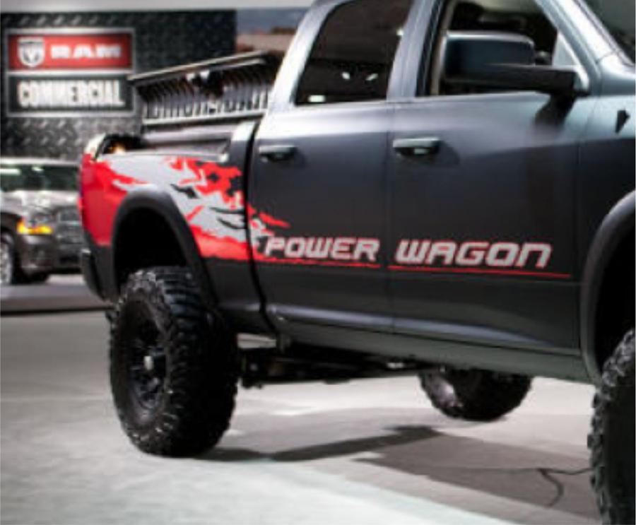 KIT of 2013 -  2020 Dodge Ram Power Wagon Hemi decal sticker for Tailgate driver and passenger side