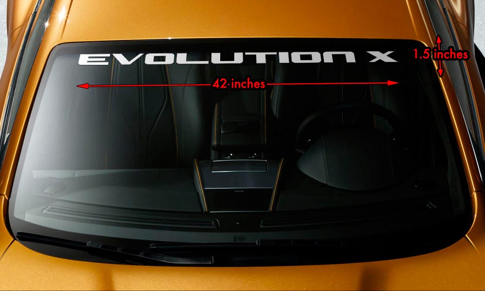 MITSUBISHI EVOLUTION X EVO 10 WRC Windschutzscheibe Banner Vinyl Aufkleber Aufkleber 42x1,5 