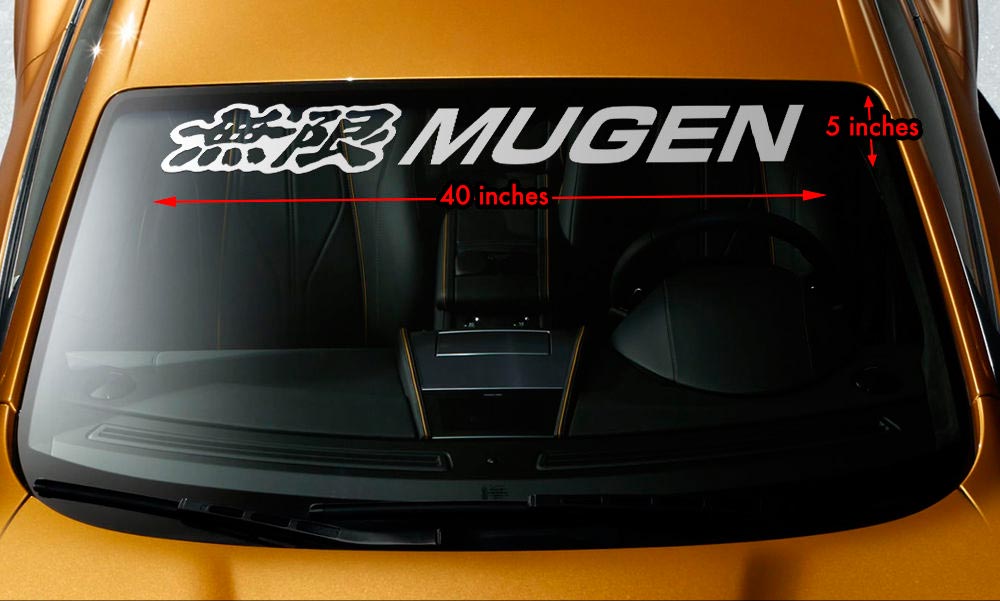 Mugen Honda Windshield banner vinilo larga duración premium calcomanía pegatina 40 
