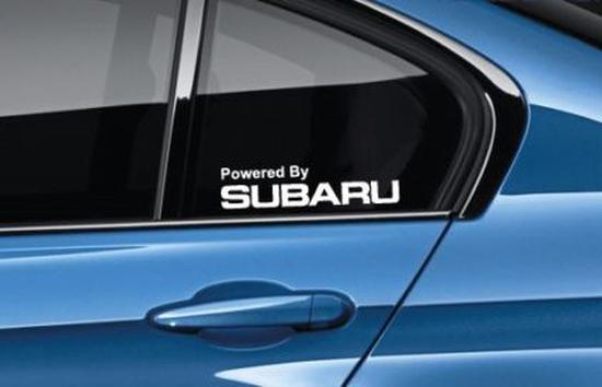 Powered By Subaru Decal Sticker logo emblem STI Turbo AWD Impreza Legacy Pair
