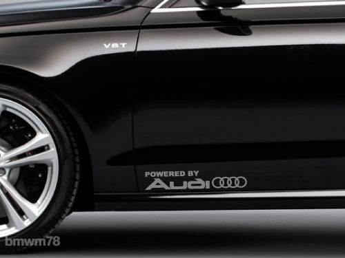 2 Powered by Audi Anillos Etiqueta de calcomanía del troncal A8 S4 S5 Q3 Q5 Q7 TT TT
